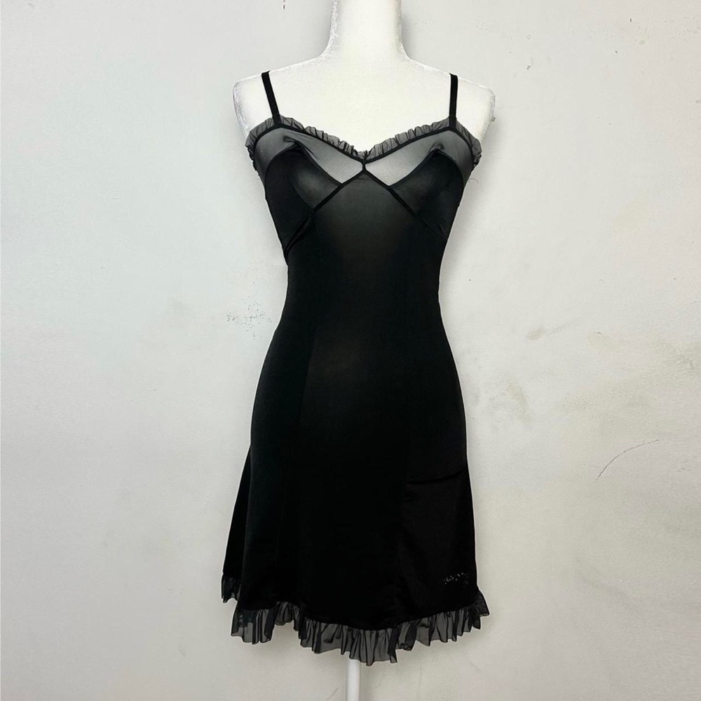 b Victoria Secret “sexy little thing” collection black sheer lingerie dress